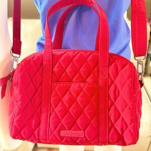 Vera Bradley Red Quilted Crossbody Bag Purse